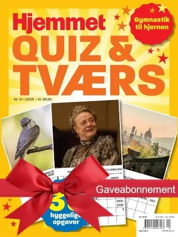 Hjemmet Quiz og Tværs julegave gavekort